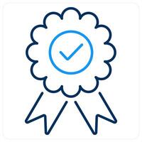 Validate icon concept in blue bold line color vector
