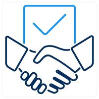 Agreement icon concept in blue bold line color vector