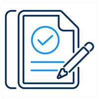 Confirm icon concept in blue bold line color vector