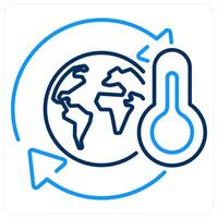 Climate Change icon concept in blue bold line color vector