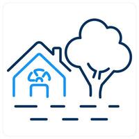 Flooding icon concept in blue bold line color vector
