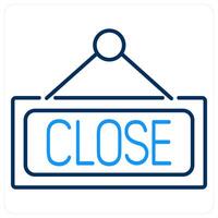 Close icon concept in blue bold line color vector