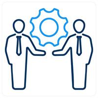 Community Development icon concept in blue bold line color vector