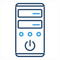 System Unit icon concept in blue bold line color vector