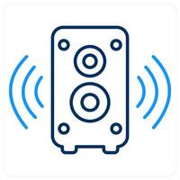 Speaker icon concept in blue bold line color vector