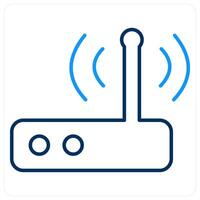 Router icon concept in blue bold line color vector