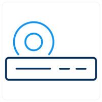 CD Player icon concept in blue bold line color vector