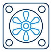 System Fan icon concept in blue bold line color vector