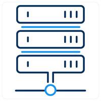 Server icon concept in blue bold line color vector