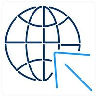 Website icon concept in blue bold line color vector
