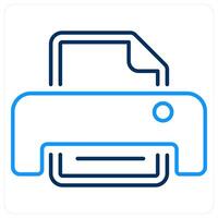Printer concept in blue bold line color vector