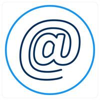 At The Rate icon concept in blue bold line color vector
