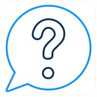 Query concept in blue bold line color vector