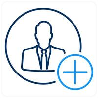 Add User icon concept in blue bold line color vector