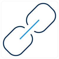 Link icon concept in blue bold line color vector
