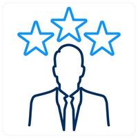 Experience icon concept in blue bold line color vector