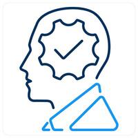 Interpretation icon concept in blue bold line color vector
