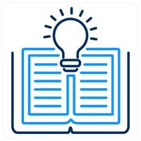Knowledge icon concept in blue bold line color vector