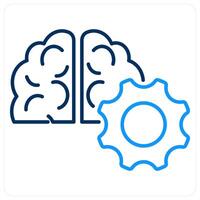 Logic icon concept in blue bold line color vector