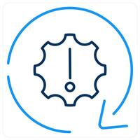 Problem icon concept in blue bold line color vector