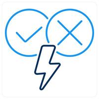 Argument icon concept in blue bold line color vector