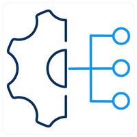 Work Responsibilities icon concept in blue bold line color vector
