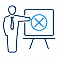 Identifying Errors icon concept in blue bold line color vector