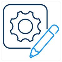 Prototype icon concept in blue bold line color vector