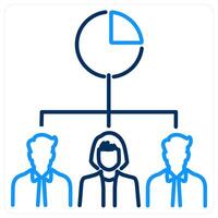 Shareholders icon concept in blue bold line color vector