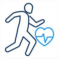 Exercise icon concept in blue bold line color vector