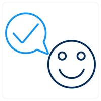 Feedback icon concept in blue bold line color vector