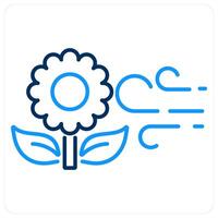 Spring icon concept in blue bold line color vector