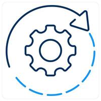 Optimization concept in blue bold line color vector