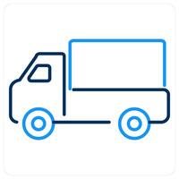 Truck concept in blue bold line color vector