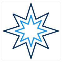 Explosion icon concept in blue bold line color vector