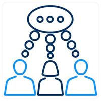 Conversation icon concept in blue bold line color vector