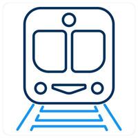 Train icon concept in blue bold line color vector