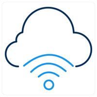 Internet Of Things icon concept in blue bold line color vector