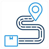 Delivery Location icon concept in blue bold line color vector