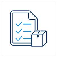 Parcel List icon concept in blue bold line color vector