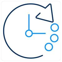 Refresh Time icon concept in blue bold line color vector