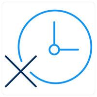 Deadline Failed icon concept in blue bold line color vector