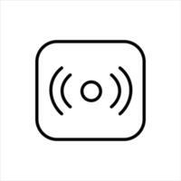 icon of a speaker with sound waves, indicating audio or control signals. vector