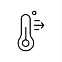 icon of a thermometer with an arrow pointing to the right vector