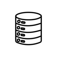 Database server icon, black outline. vector