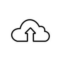 Outline of cloud with upward arrow. vector