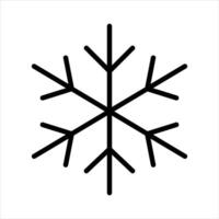 Simple black outline of a snowflake. vector
