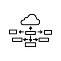 Cloud connected to network nodes. vector