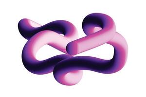 3d line Abstract flowing gradient purple shape. vector