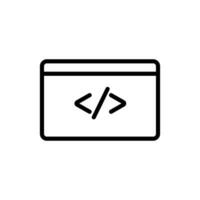 Browser window with code symbol. vector